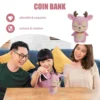 Creative Deer Piggy Bank Cartoon Coin Bank Money Holder Saving Pot (Pink) 4