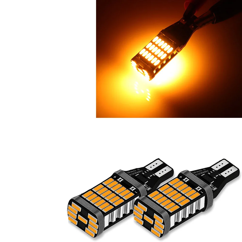 2Pcs W16W T15 921 LED Bulbs Canbus Error Free Super Bright White For Car Tail Signal Backup Reserve Light Bulbs 912 906 922 916