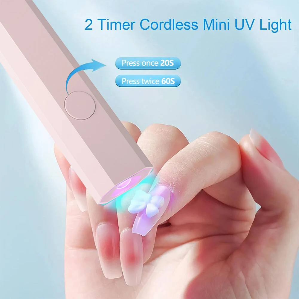 YIKOOLIN Mini UV Light Cure Nails Lamp for Gel Nails LED Nail Lamp for Gel Polish Manicure USB Nail Dryer for Fast Curing 2