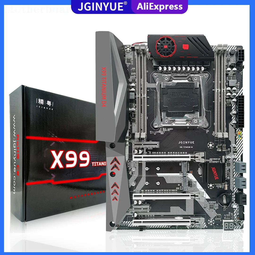 JINGYUE X99 Motherboard LGA2011-3 Support DDR4 Desktop Memory Xeon E5 V3 V4 Processor M.2 SATA M.2 NVME ATX X99 TITANIUM D4 latest motherboard for pc