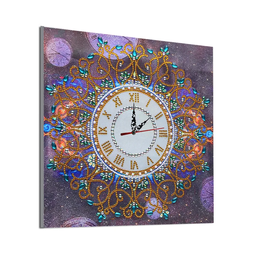 

1pc/Set DIY Mandala Diamond Art Clock Kits for Adults Canvas Materials Special Shaped Diamond Painting Clocks for Wall