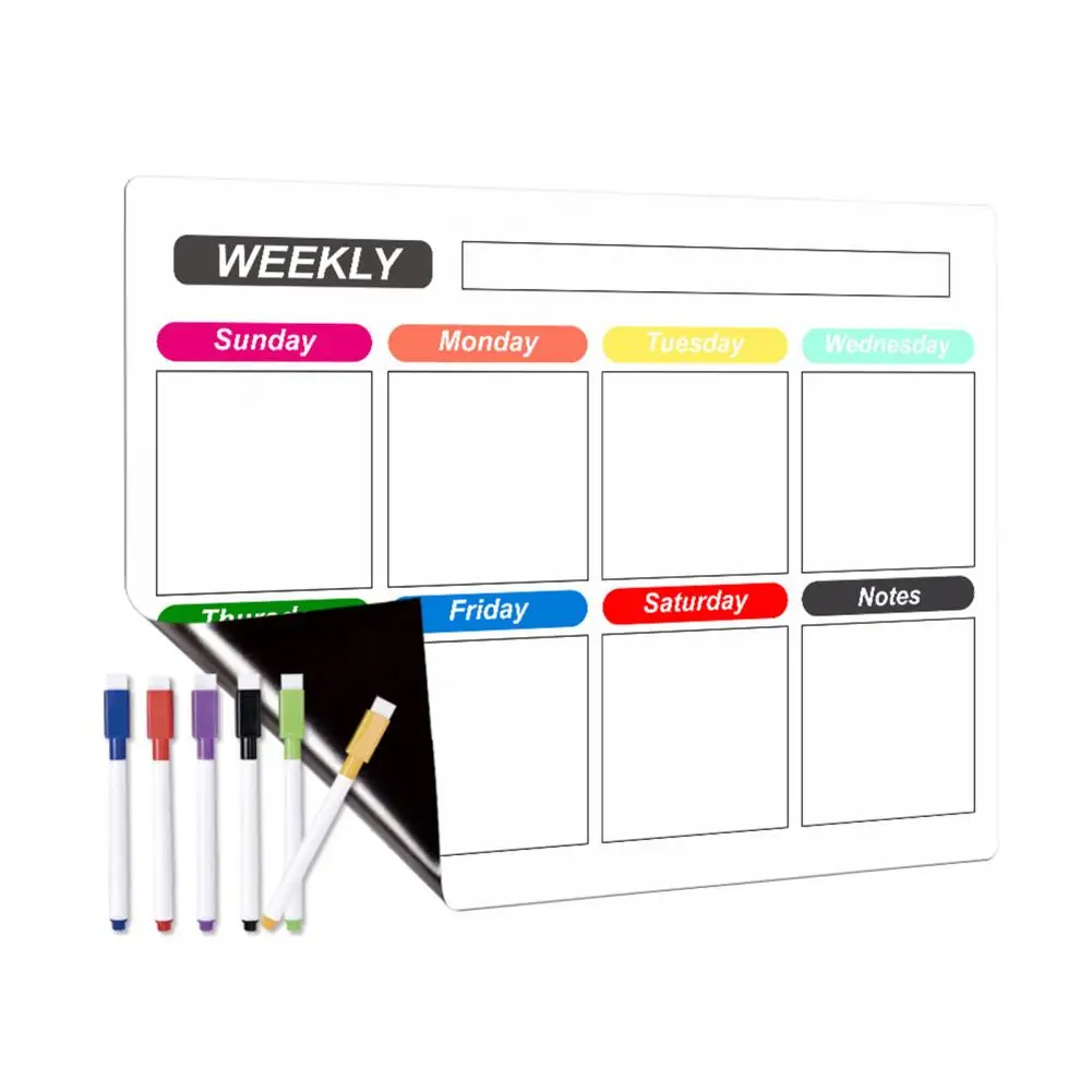 Residue-free Writing Board Magnetic Message Board Weekly Planner Organize Home Kitchen with An Erasable Writing Surface Fridge