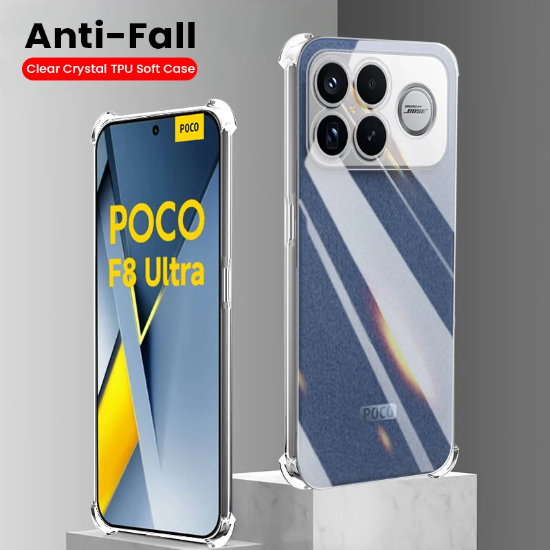 Luxury Shockproof Transparent Phone Case with Clear Soft Bumper Cover
