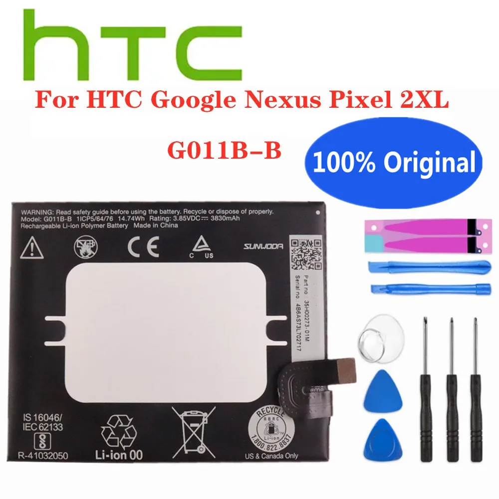 

Оригинальный аккумулятор для HTC Google Nexus Pixel 2 XL Pixel2 XL Pixel 2XL G011B B, 100% мАч