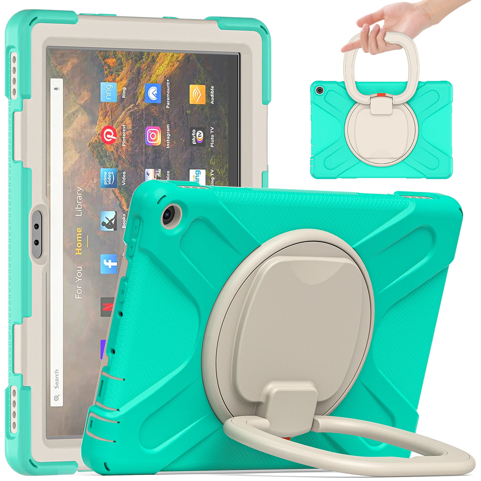 Heavy Duty Shockproof Case with 360° Rotatable Handle Grip