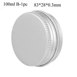 Reusable Silver Aluminum Cosmetic Storage Container with Screw - Top Lid (100ml B - 1pc)
