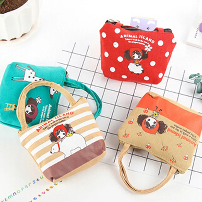 

Cartoon Coin Purse For Women Girl Linen Wallets Zipper Key Case Key Bag Change Purses Wallet Card Holder Coin Pocket Pouch