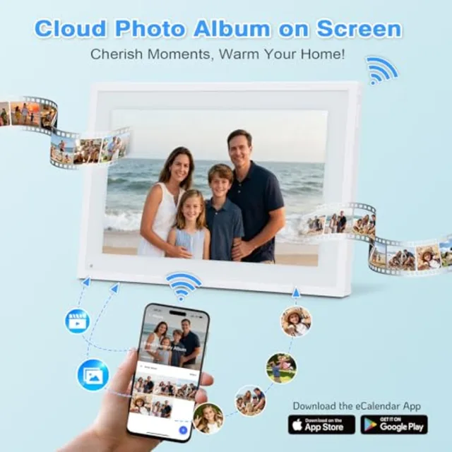 10.1" Smart Calendar Display - Digital Family Wall Planner and Wi-Fi Chore Chart Syncs with Phones, Touch Screen Command Center