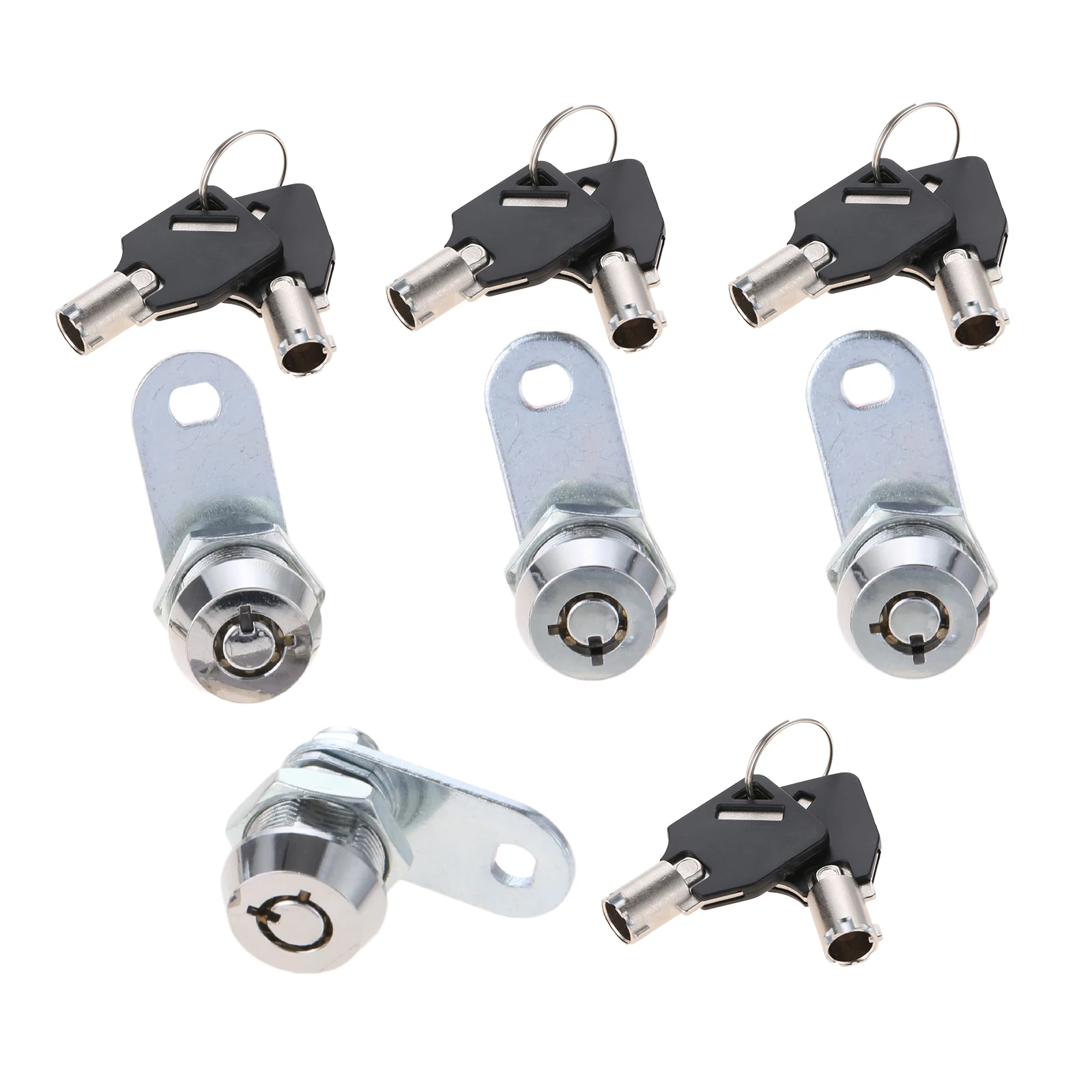 4pcs/set Tubular Cam Locks Mutual Open +8 alike Keys Zinc Alloy 5/8 inch Cylinder 90 Degree