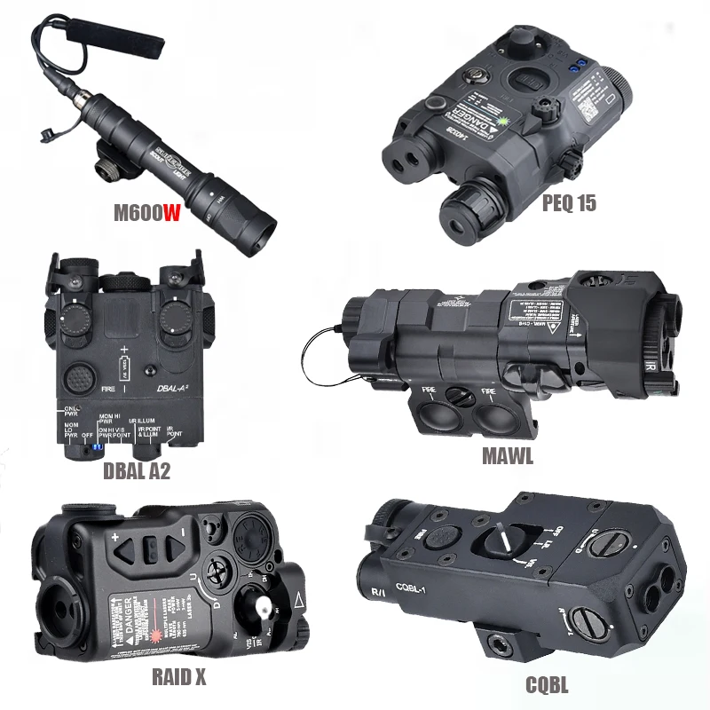 Tactical PEQ-15 DBAL A2 Red Dot Pointer Laser MAWL-C1 Raid X CQBL Metal Indicator High Power Airsoft Battle Equipment 600w Lamp