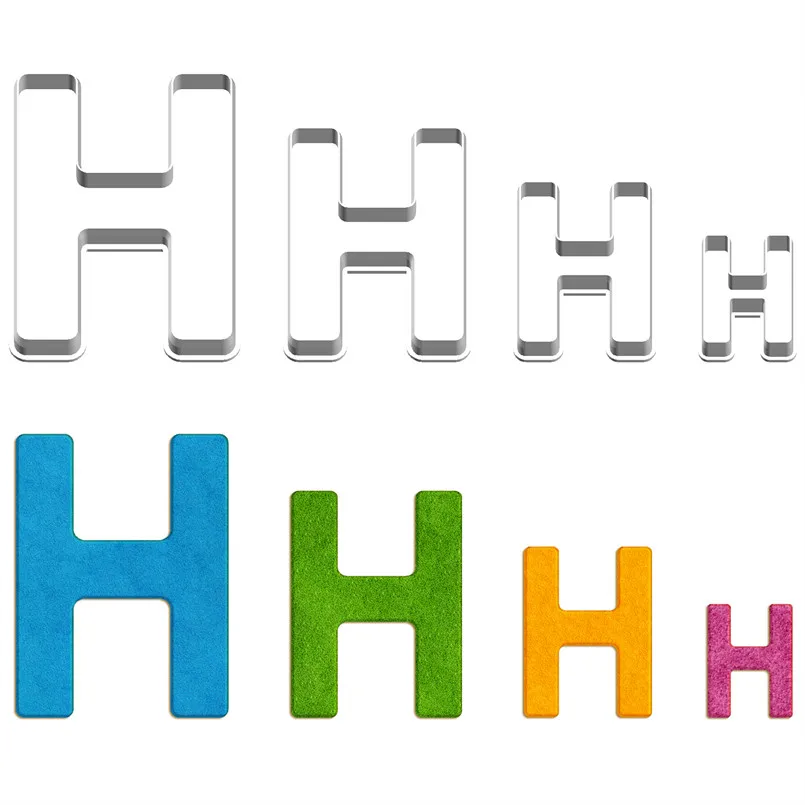 Four Specification Cartoon Music Amusement,Letters H,Plastic Molds,Cake Fondant Tools,Cookie and Sushi Fruits Cutter