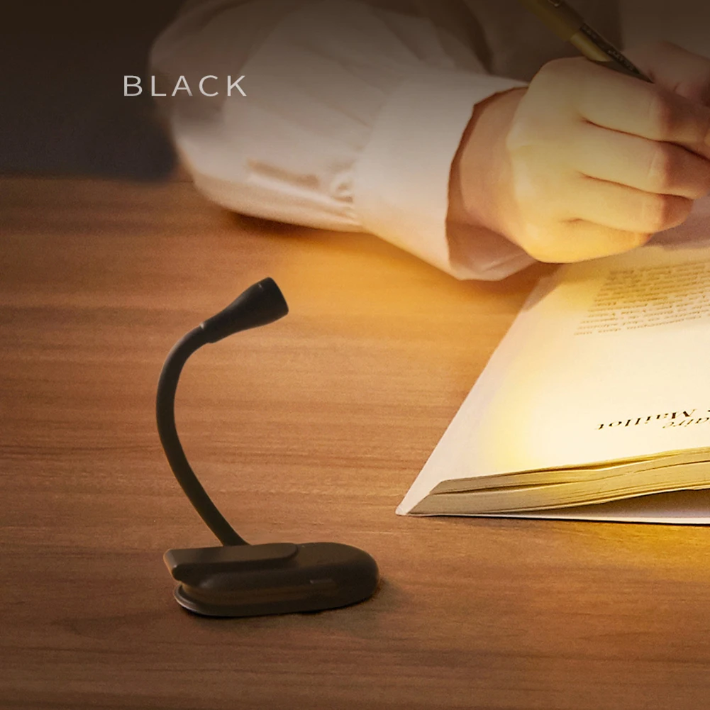 ABS Mini Rechargeable Reading Light Eye-Care Reading Light For Books In Bed Flexible Gooseneck Clip On For Book Lovers book light