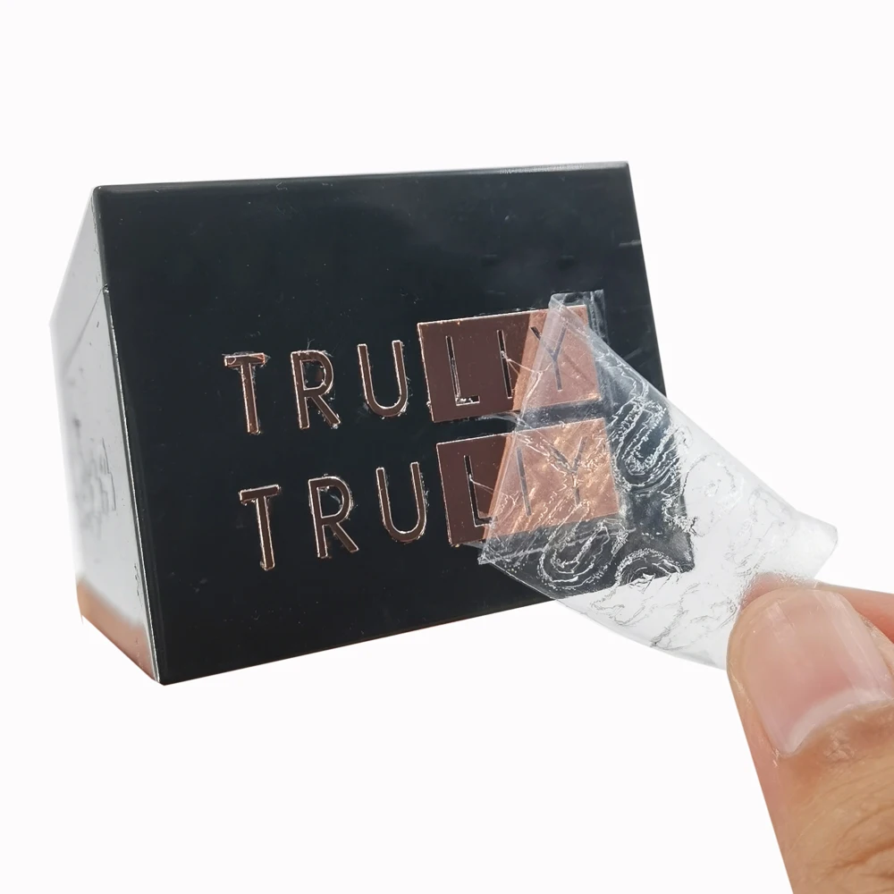 맞춤형 로고 3D 빛나는 크리에이티브 로즈 골드, 골든, 실버 방수 금속 라벨, 금속 전사 스티커 태그, 35x35mm, 500 개