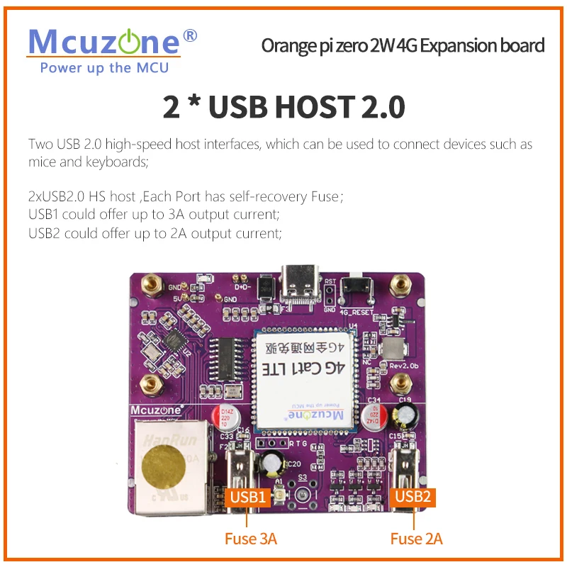 Placa de Expansão Orangepi-zero 2w 4g Lte 100mbps Ethernet Cat1 Driver- Francês Ubuntu x Usb2.0 hs - Imagem 2