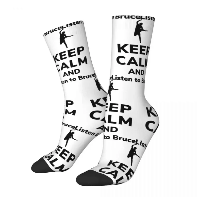 

Keep Calm And Listen To Bruce Springsteen Accessories Socks Flexible Skateboard Middle Tube Socks Comfortable Birthday Gift