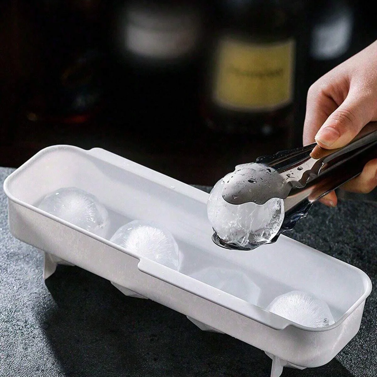 Whiskey Ice Ball Maker Plastic Mold for Home Bar and Party