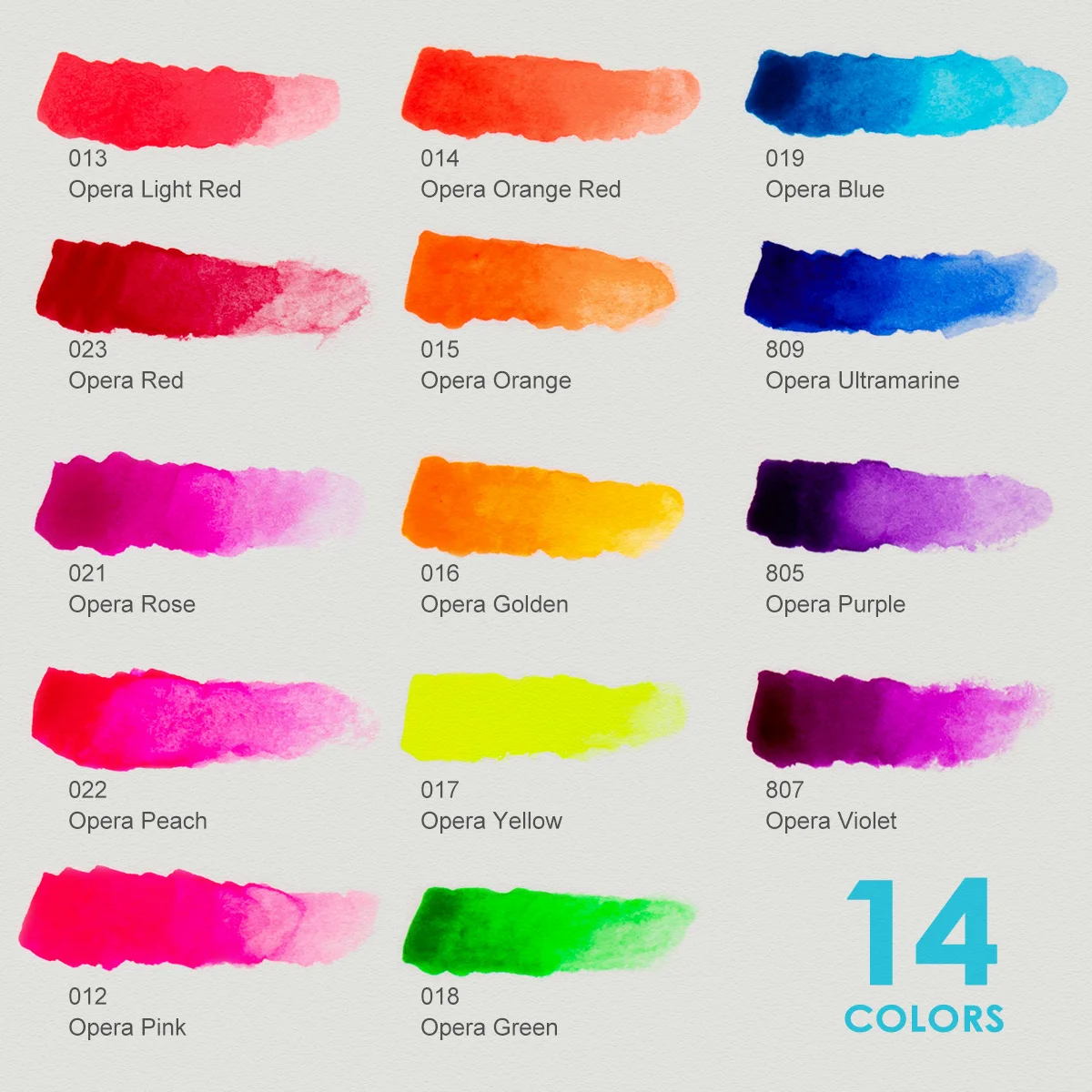 Paul Rubens Watercolor Paint 14 Vibrant Neon Colors Paint Set 5ml