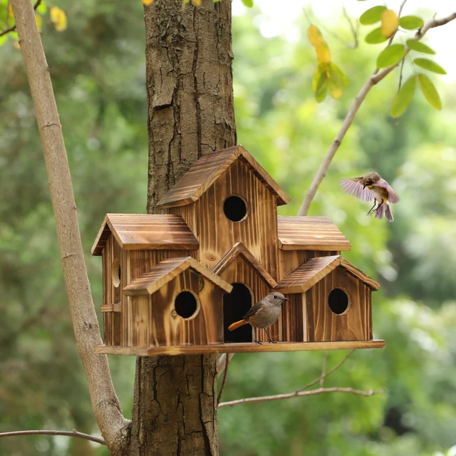 Mangeoire à oiseaux en bois de style villa, maison d'oiseau