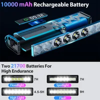 מנורת אופניים קדמית NEWBOLER בהספק 10000mAh, 6000 לומן, עמידה למים, טעינה באמצעות USB, מתאימה לרכיבה בשטח ובכביש, אביזרים לאופניים 6