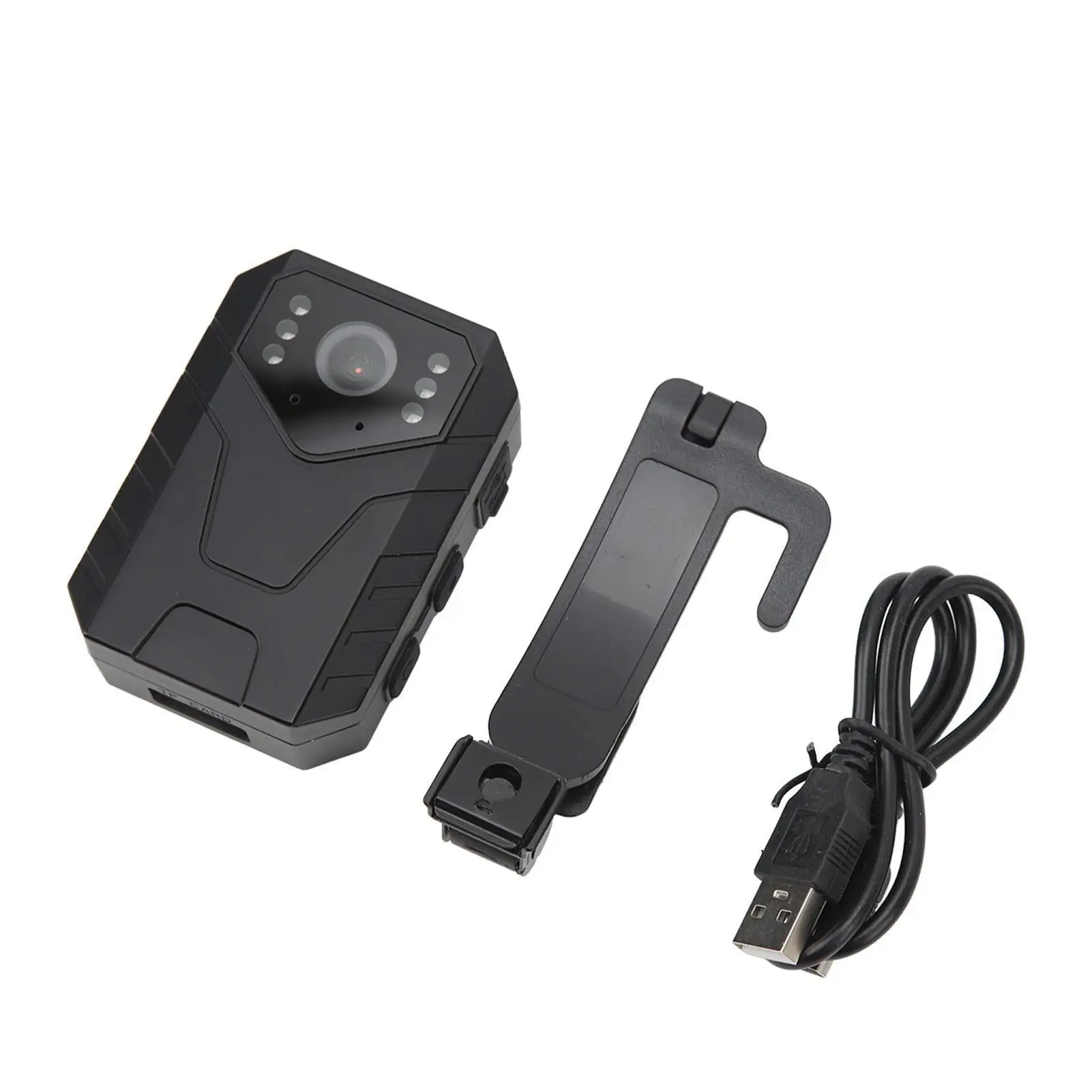 4K HD Body Mounted Video Camera with Motion Detection & Night Vision-ABS Clip for outdoor Loop Recording