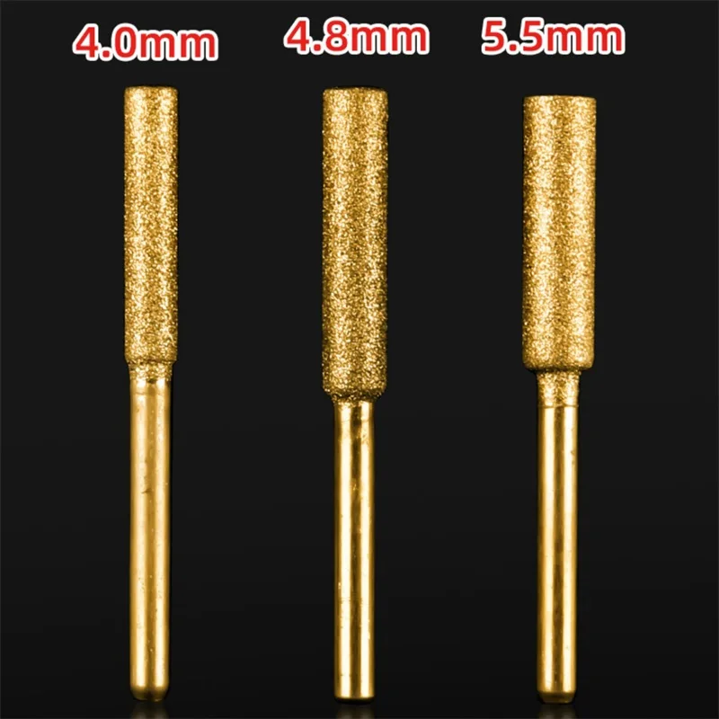 Description Picture 4 of itemTool Files Diamond Coated Cylindrical Burr 4/4.8/5.5mm Chainsaw Sharpener Stone File Chain Saw Sharpening Carving Grinding Tools