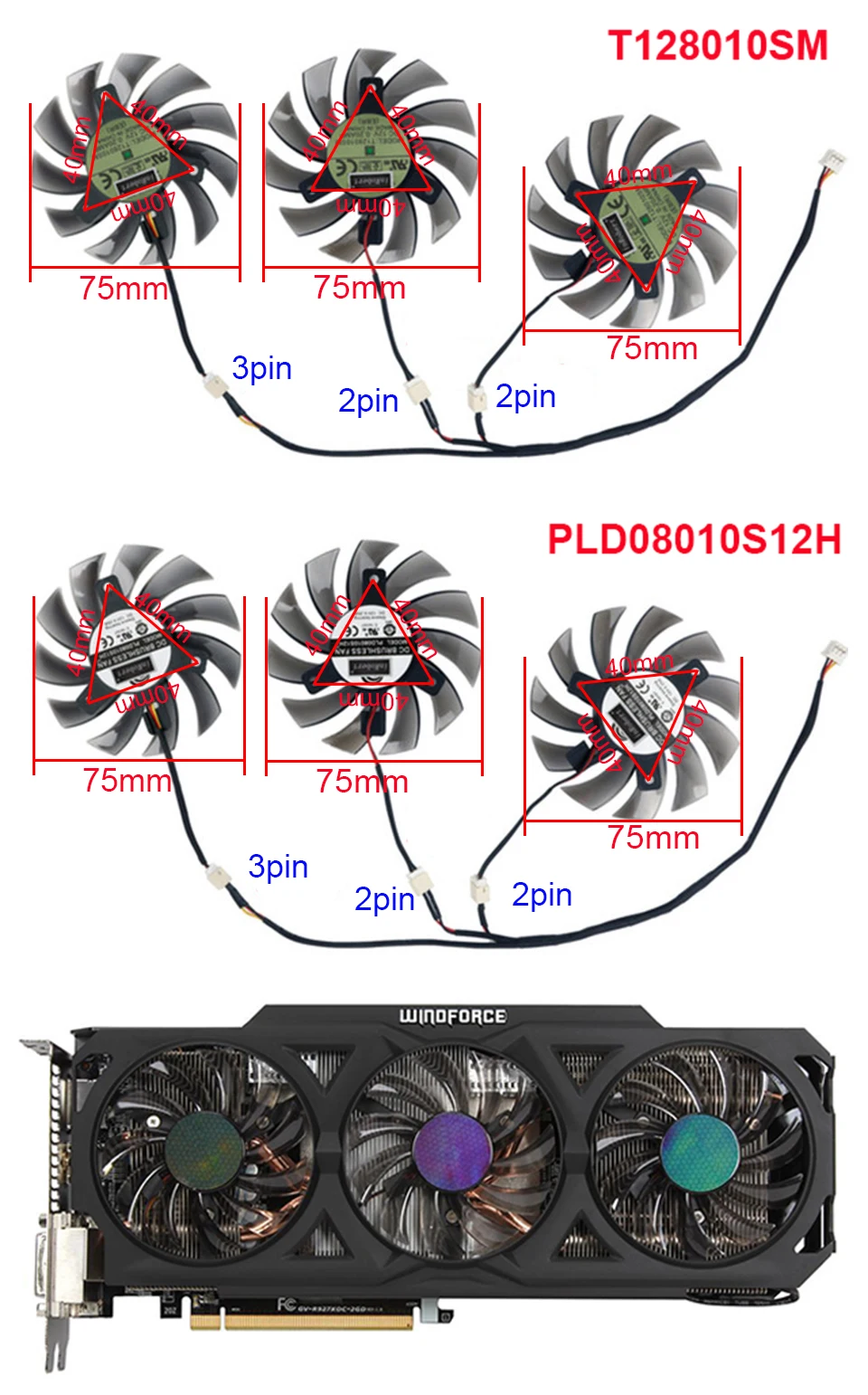 cooler fãs para gigabyte amd radeon windforce fã de placa de vídeo