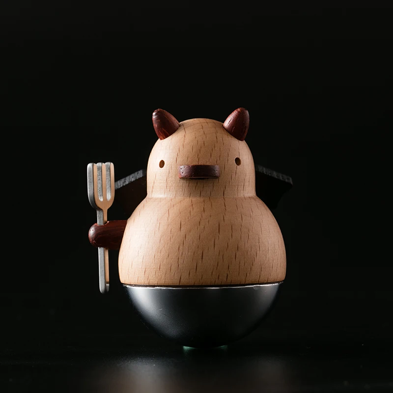 

Demon Tumbler Trinket Office desktop Decoration Wooden artifact Creative couple birthday gift