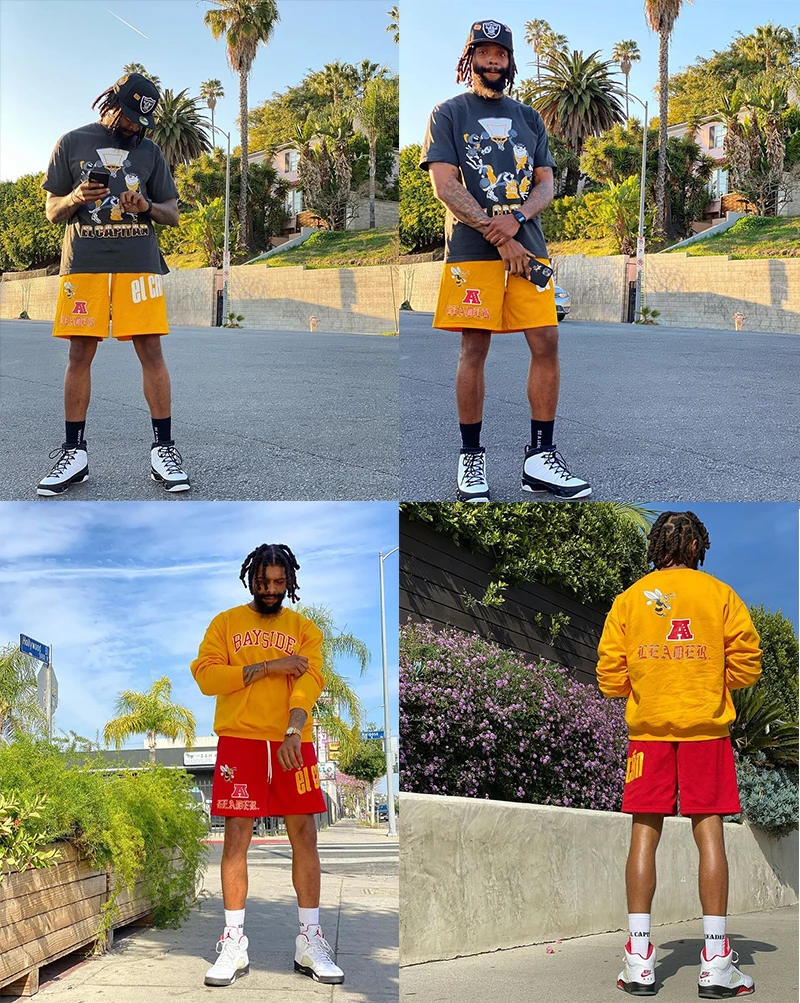 Elcapitan D'Angelo Russell men's fitness shorts beach pants sports basketball pants mesh breathable 2021 new shopping shorts men black casual shorts