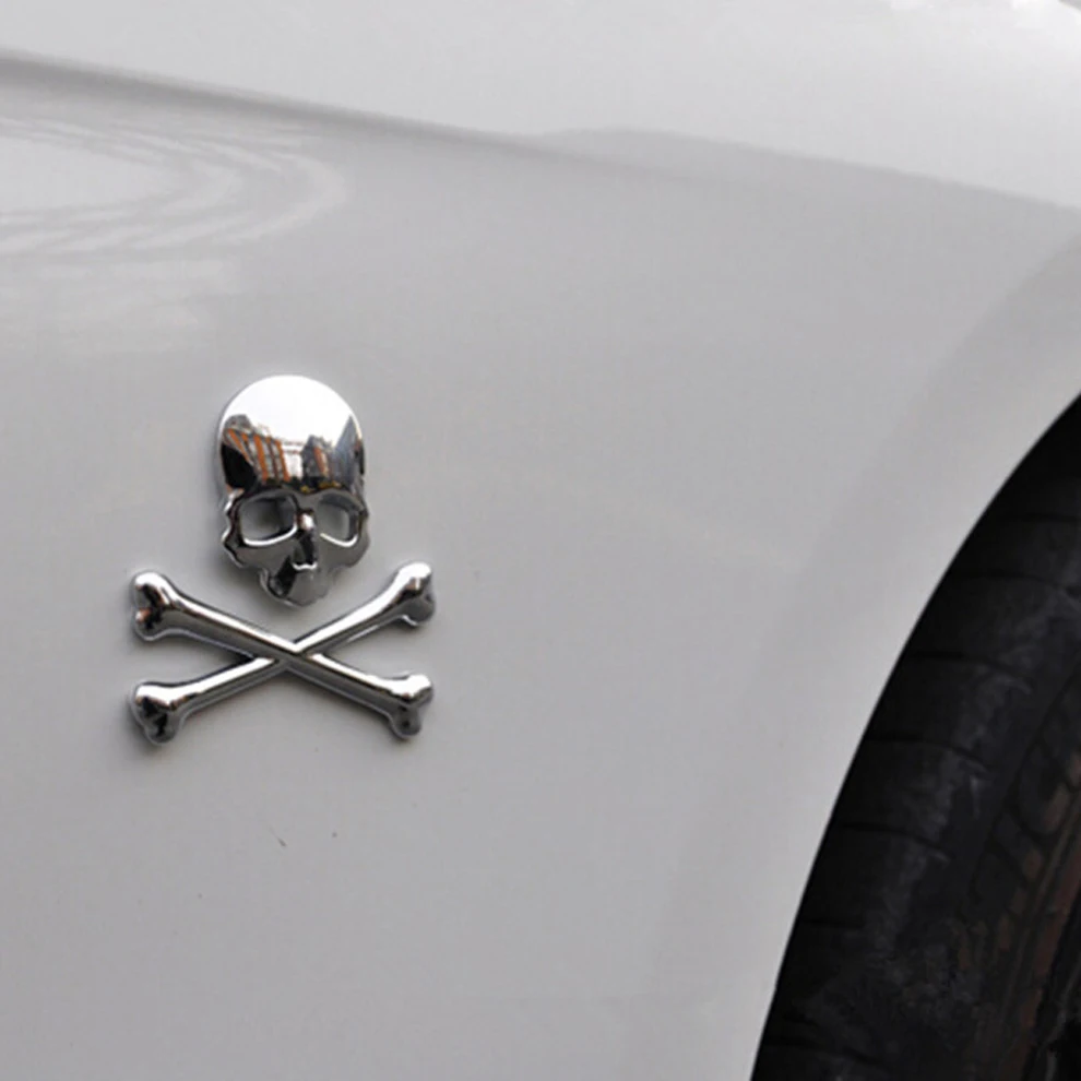 Car Skull 3D Metal Logo Emblem Sticker Decal Badge