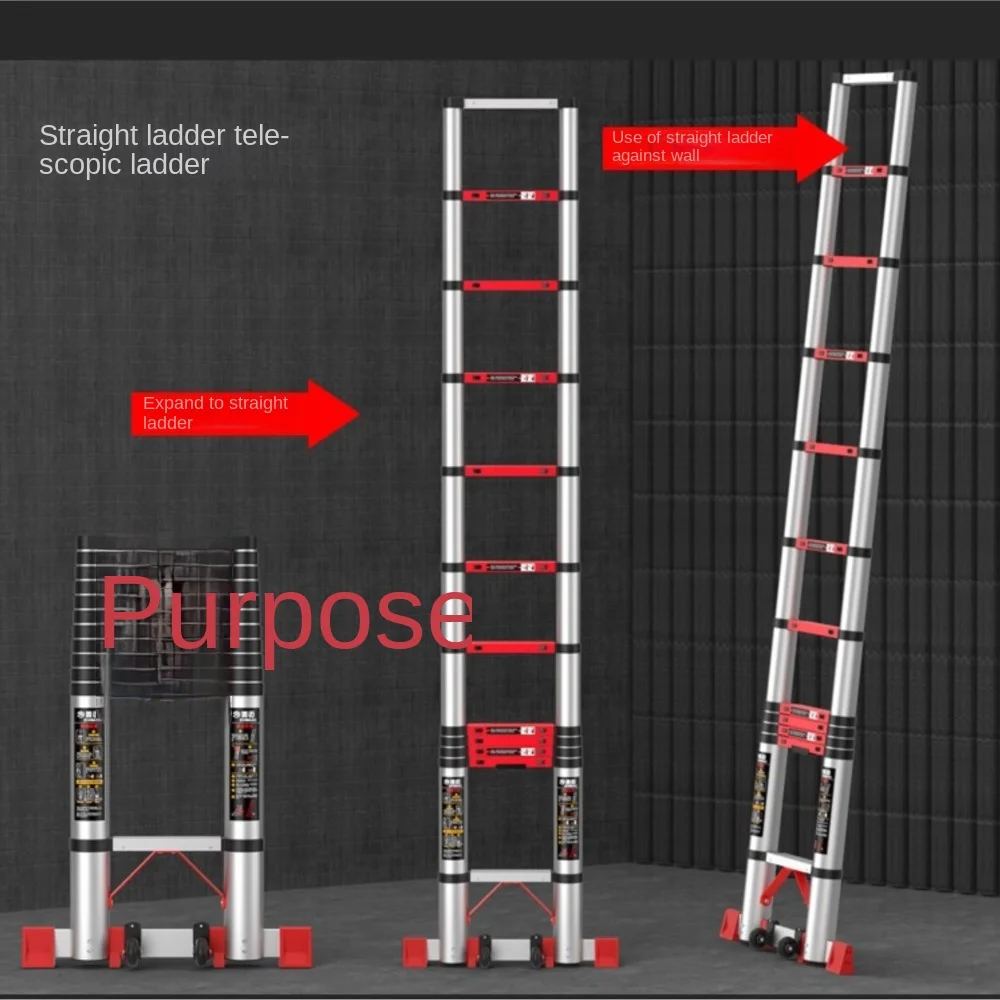 

2.7M 3.5M Vertical Ladder Telescopic Ladder Aluminum Alloy Portable Thickened Engineering Folding Ladder