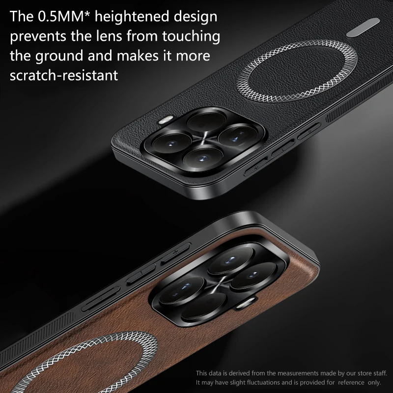 Luxury Leather Texture Magnetic Case for Wireless Charging - Elegant Bumper Cover