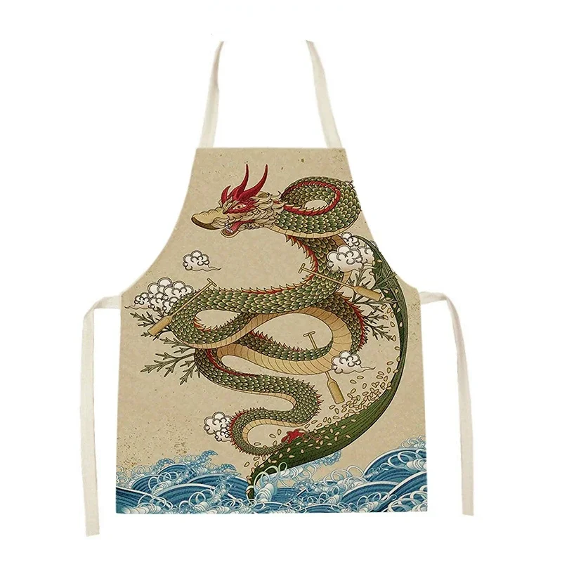 

Custom Apron Traditional Holiday Dragon Apron Home Cleaning Kitchen Cooking Baking Adult Apron Coffee Shop Apron Kids Apron