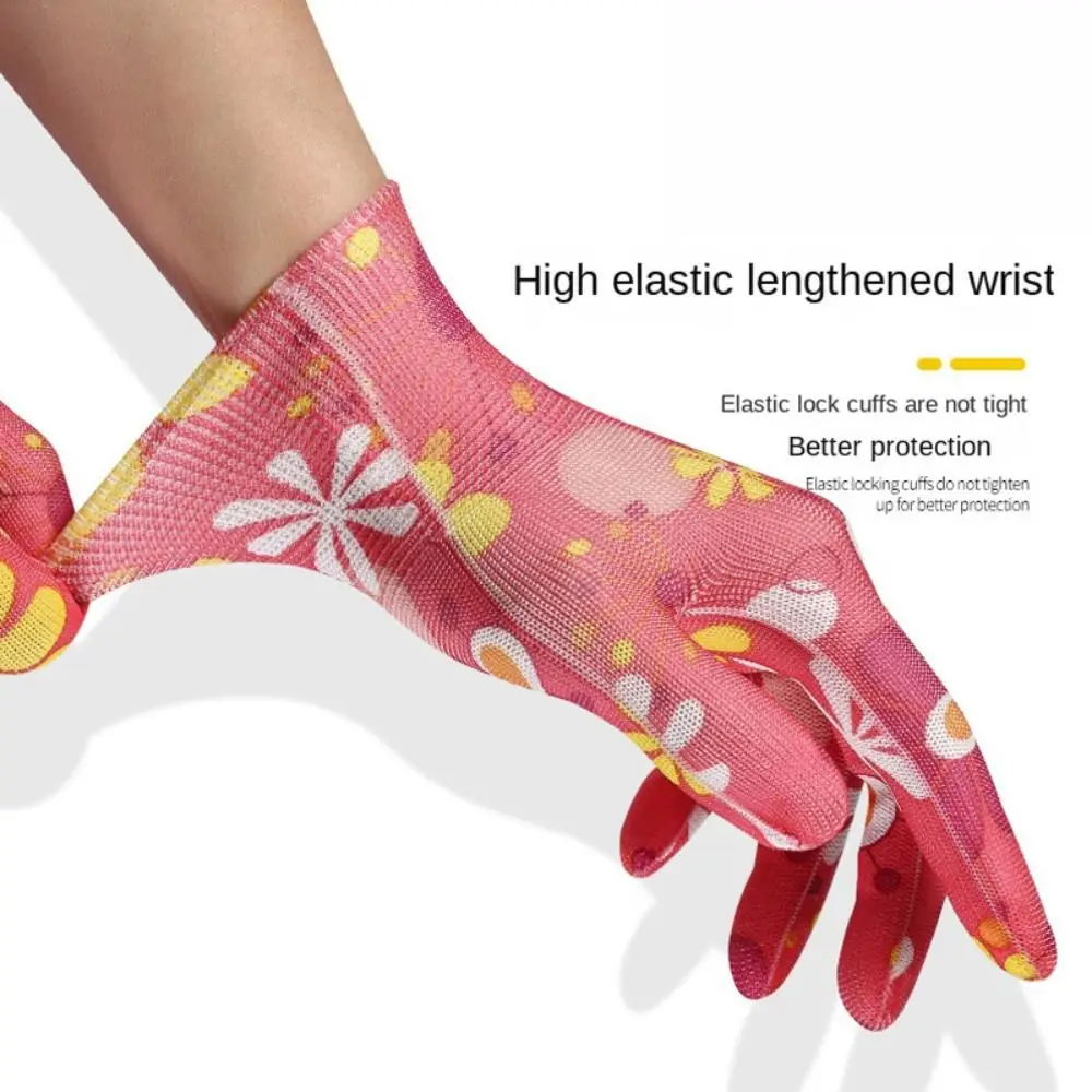 1Pair Thin Nylon Work Gloves Planting Yard Cleaning Floral Garden Gloves  Women Non-Slip Household Labor Protection Glove 2