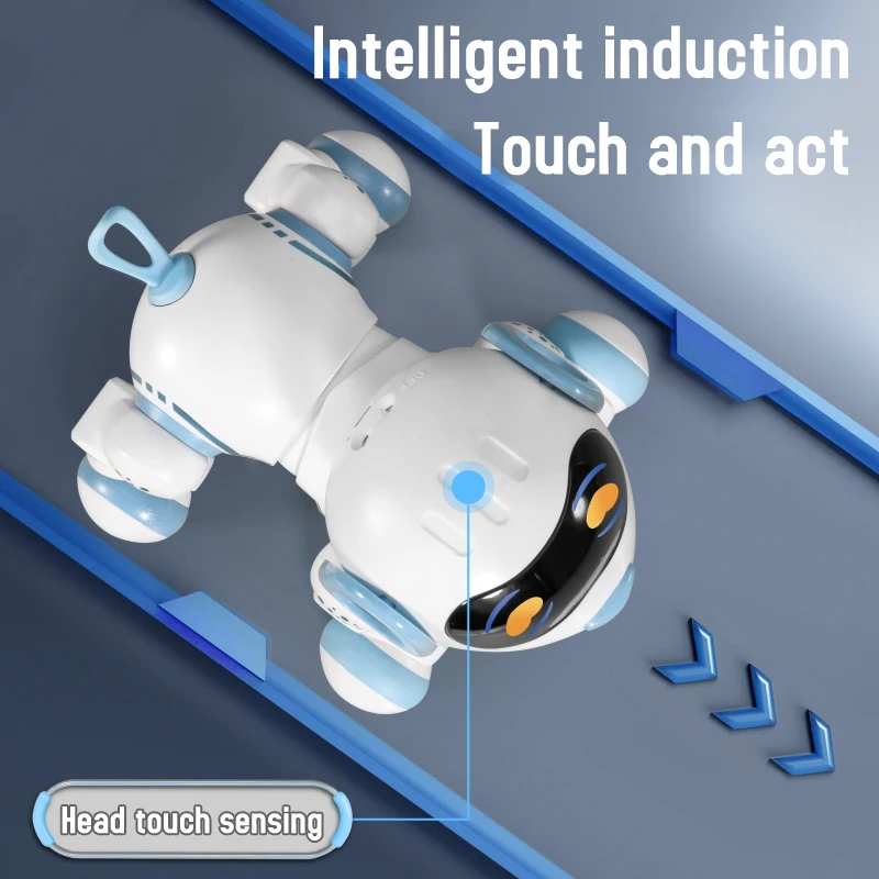 Funny RC Robot Electronic Dog Stunt Dog Voice Command Touch-sense Music Song for Boys Girls Children's Toys 6601