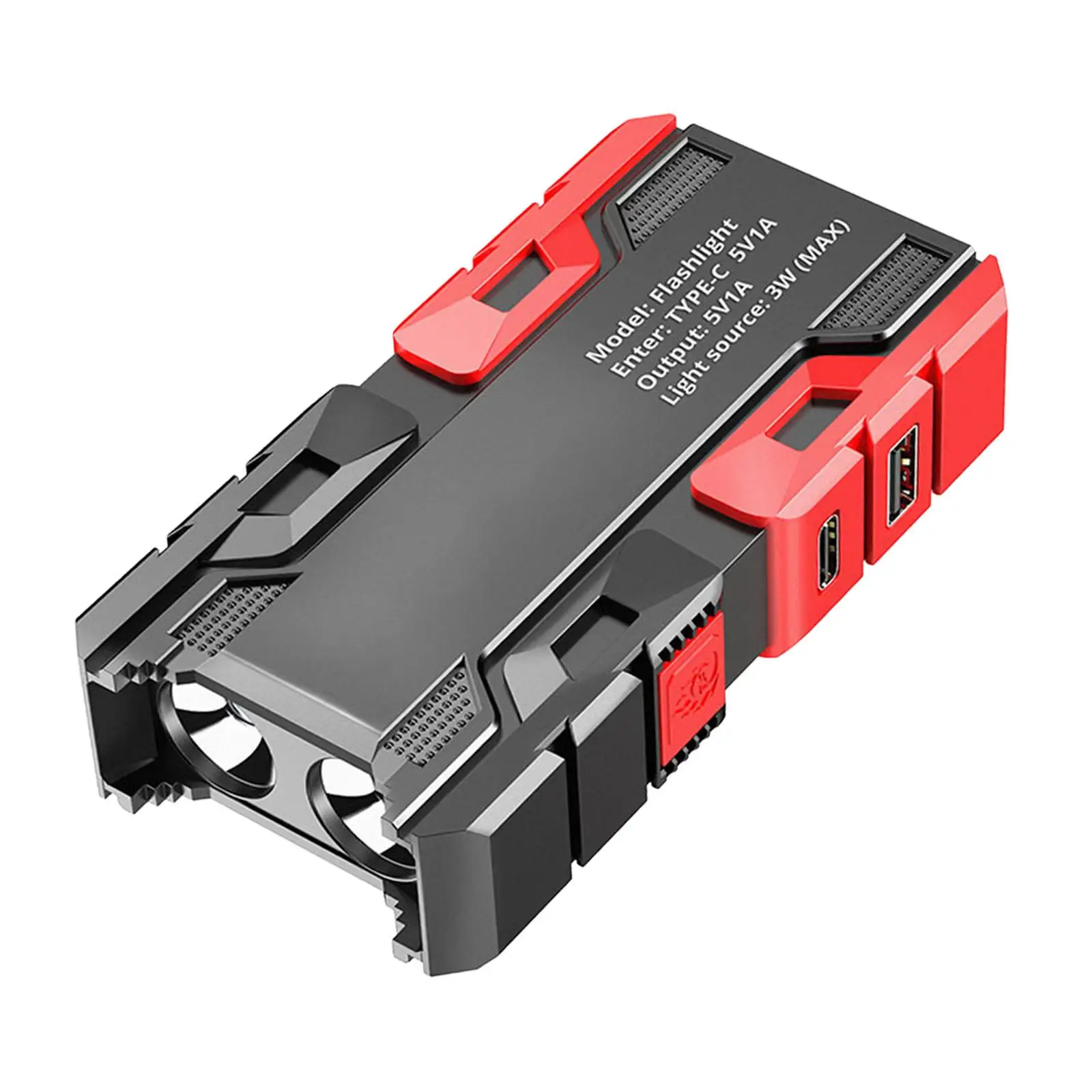 휴대용 토치 라이트 방수 USB 충전식 손전등, 3 가지 모드, 일상 사용 자전거 사이클링 캠핑