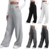 Women’s Fleece Lined Sweatpants Wide Straight Leg Pants Bottom Sweatpants Joggers Pants Workout High Waisted Pants With Pockets 1