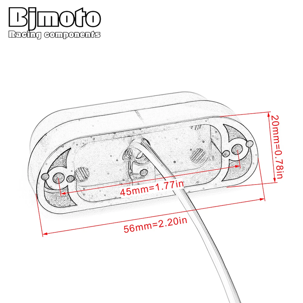 12V  LED Motorcycle Universal Tail Brake Rear License Plate Light with Emark For Kawasaki Yamaha Honda DUCATI Aprilia