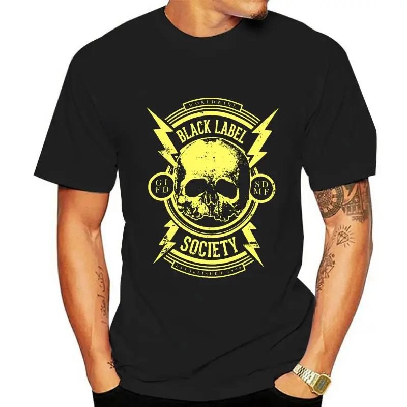 Black Label Society Skull Shirt S M L Xl Xxl T Shirt Tshirt Ufficiale Con Fascia In Metallo