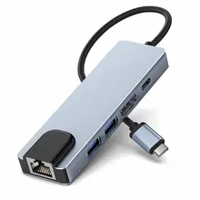 

Docking Station Five-in-one Type C To HDMI-compatible USB 3.0 Adapter Hub Aluminum Alloy Docking Station