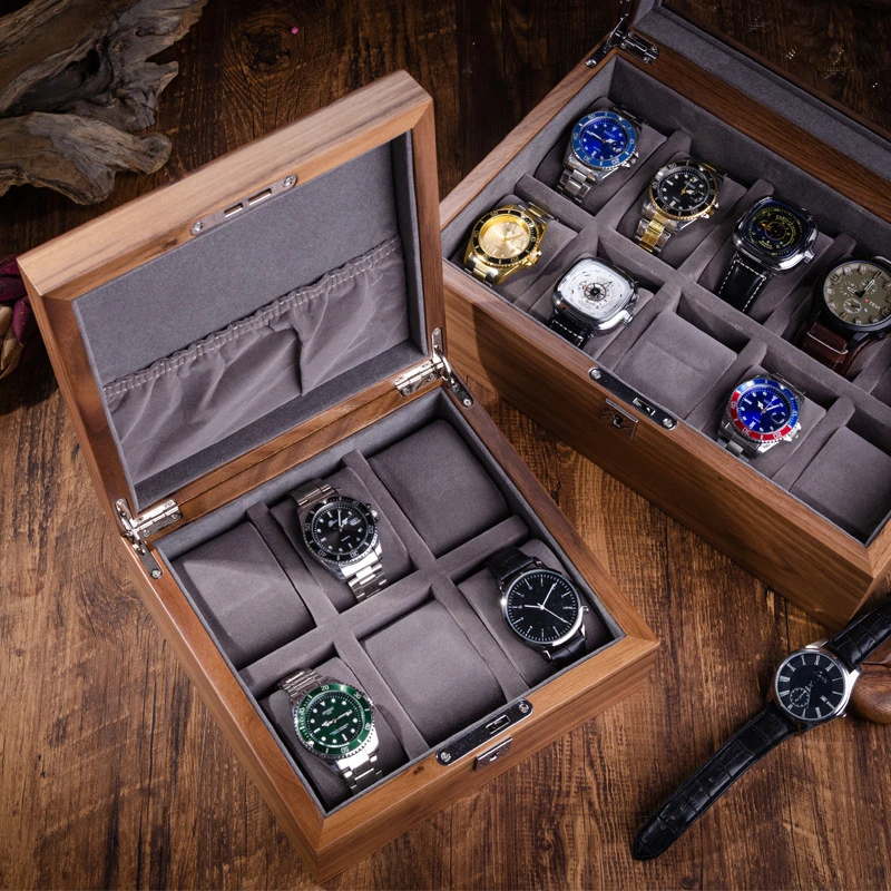 Wooden Watch Box Lock Watch Gift Box Pillow Watch Wooden Storage