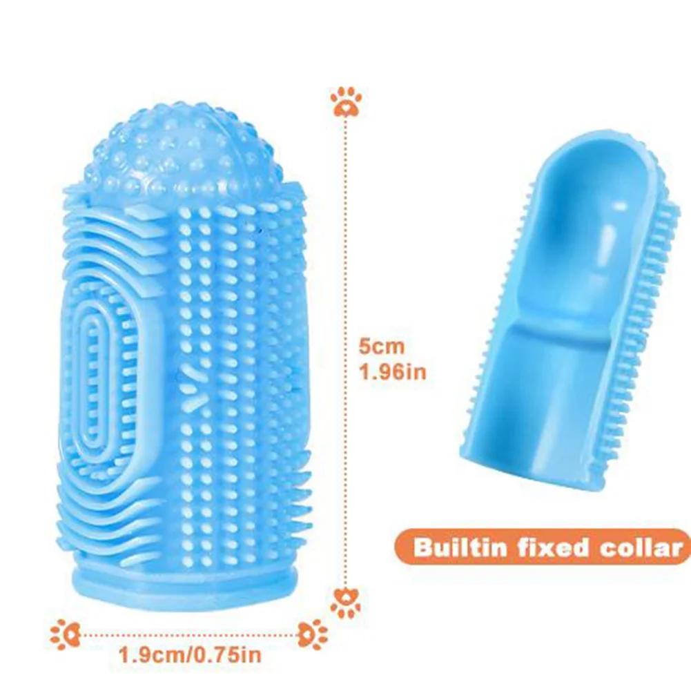 6Pcs Soft Pet Finger Toothbrush Wear Resist Teeth Cleaning Tool Fingertip Toothbrush for Cleaning Pet Bad Breath Accessories