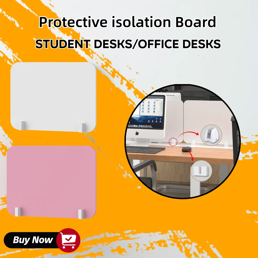 Desktop Partition Sneeze Guard Privacy Divider Protective Screens Desk Divider for Office Desk Easy to Install Mounted