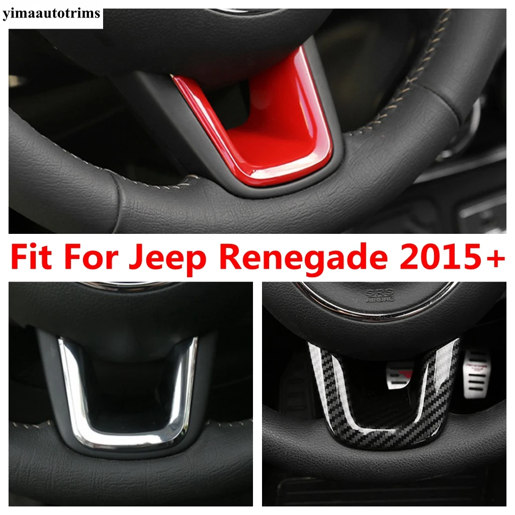 

Auto Steering Wheel U Shape Frame Decoration Cover Trim Fit For Jeep Renegade 2015 - 2020 ABS Red / Matte Interior Accessories