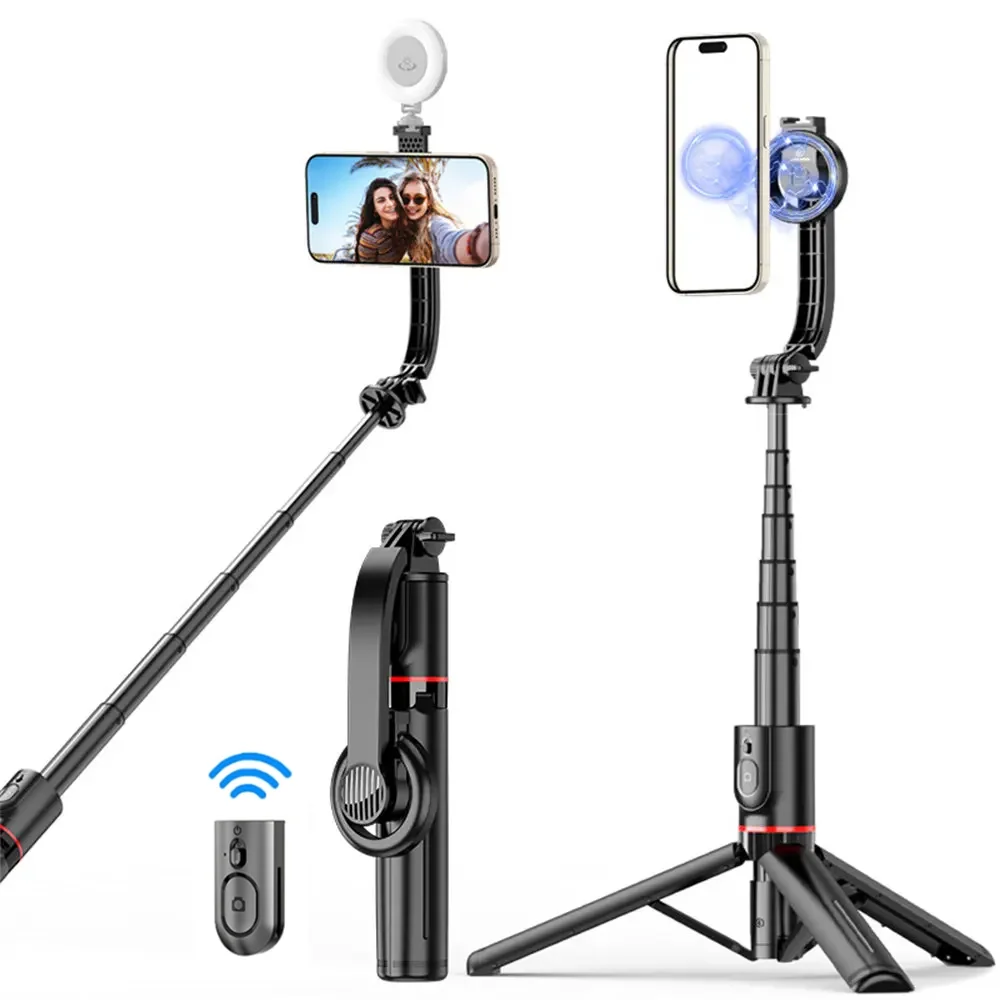 1045mm Magnetic Selfie Stick Tripod w Cold Shoe Magsafe Phone Tripod For iPhone 14 13 12 Pro Max For HUAWEI XIAOMI SAMSUNG