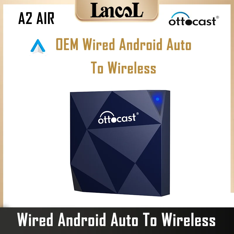 Ottomcast A2-Air Cablato A Wireless Android Auto Ai Box Adapter Activator Dongle Usb Bluetooth Connessione Automatica Per Oem Android Auto