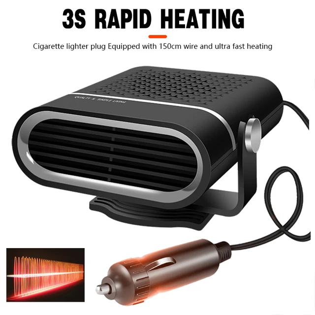 Portable Car Heater, 12V 120W Heater for Car That Plugs Into Cigarette  Lighter Car Defroster Fan Electric Heater Fast Heating & Cooling with 360°