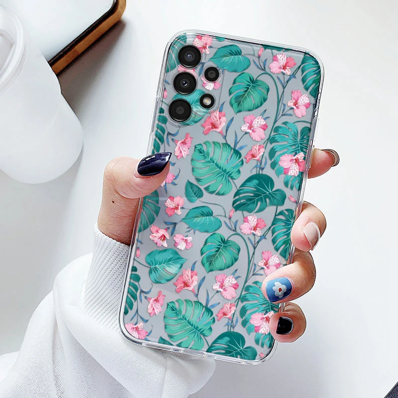 Floral Transparent Soft Silicone Phone Case - Flower TPU Cover