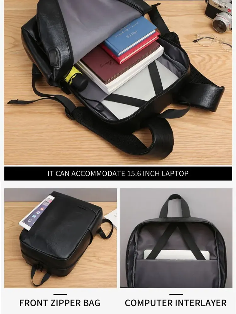 S1a44a4fbd1684e1ca64fcfe65ddfc9fb3 1 Pack 15.6 inches Men's Business Simple Computer Backpack USB Charging Lightweight Schoolbag Travel Commuting Mallzona