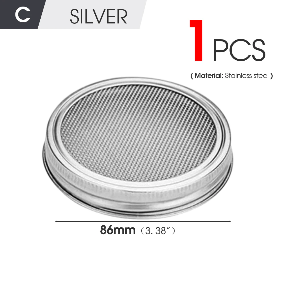 8 Coperchi In Acciaio Inox Per Barattoli A Bocca Larga - Fai Germogliare Semi In Casa! Filtro E Colino, Adatto Anche Per Microgreens, Senza BPA