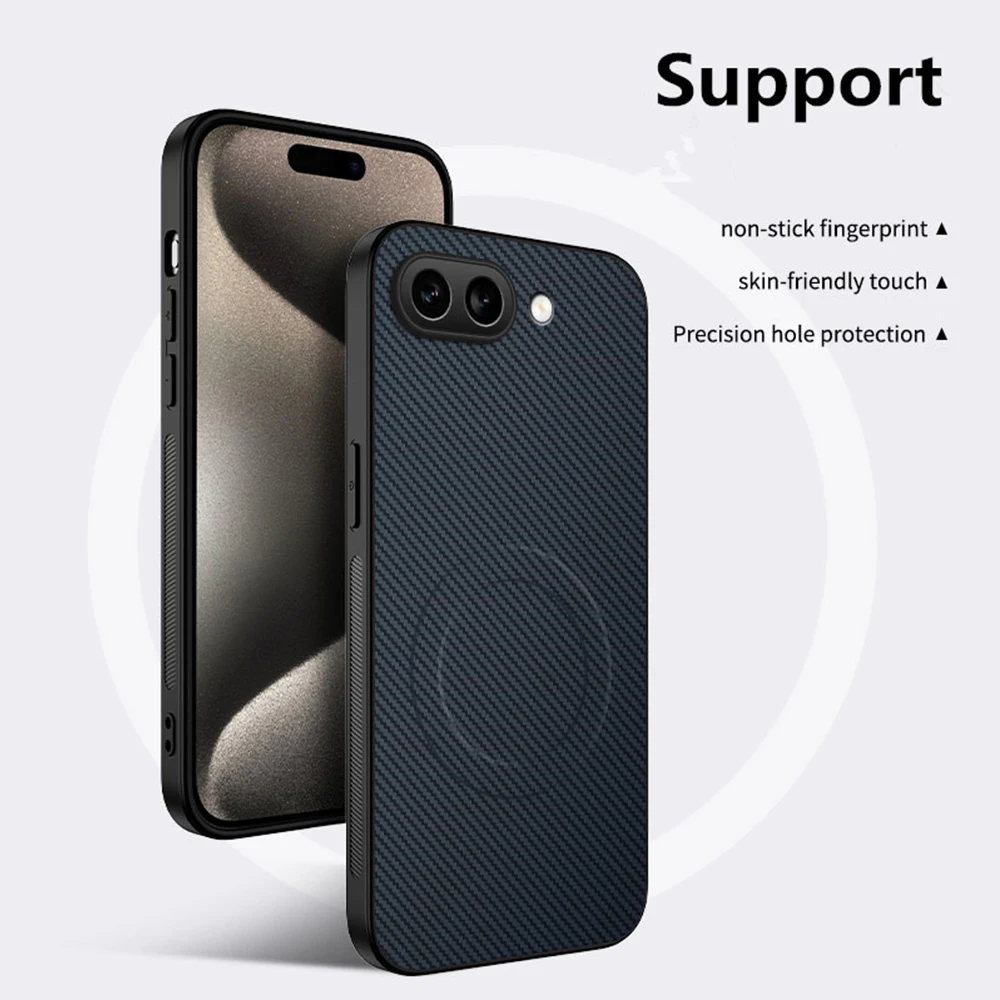 Here's a streamlined and enhanced product title:

Carbon Fiber Magnetic Phone Case with Wireless Charging Support